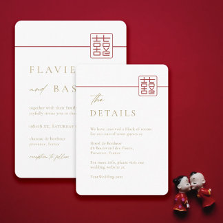 Moderne Details zum doppelten Glück Chinesisch Hoc Einladung