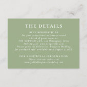 Moderne Details zur grünen Hochzeit Begleitkarte (Vorderseite)