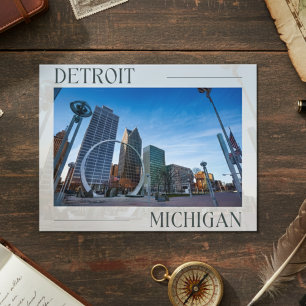 Moderne Detroit Sehenswürdigkeit Postkarte