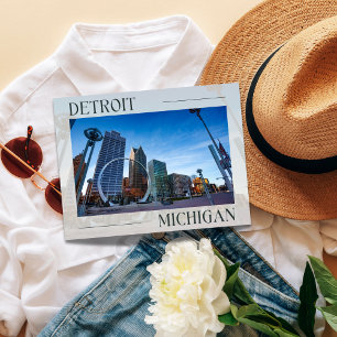 Moderne Detroit Wahrzeichen Postkarte