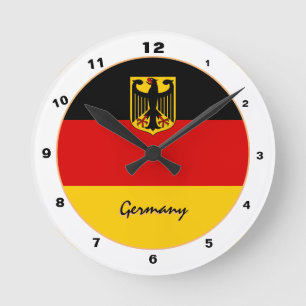 Moderne deutsche Flagge & Deutschland Zuhause / De Runde Wanduhr