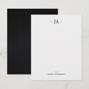 Moderne dezent monogrammierte Anfangsbuchstabe und Mitteilungskarte