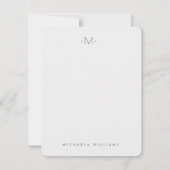 Moderne dezent monogrammierte Initiale & Name Mitteilungskarte (Vorderseite)