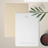 Moderne dezent monogrammierte Initiale & Name Mitteilungskarte