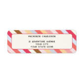 Moderne Diagonal Candy Stripe Rücksendeadresse (Vorne)