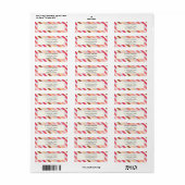 Moderne Diagonal Candy Stripe Rücksendeadresse (Vorne)