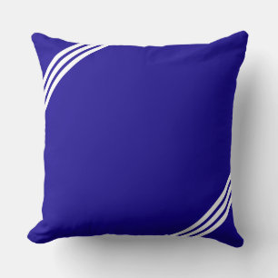 Moderne diagonale Linien in Blau und Weiß Kissen