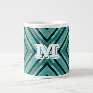 Moderne diagonale Schachbrett-Schattierungen von G Jumbo-Tasse