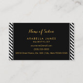 Moderne diagonale Streifen Elegante florale Beauti Visitenkarte (Rückseite)