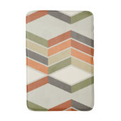 Moderne Diagonale Streifen Grün Orange Badematte (Vorderseite Vertikal)