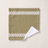 Moderne Diamant-Dekorationslinie auf Lucky Beige Badhandtuch Set (Waschlappen)