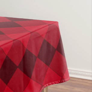 Moderne Diamant geometrische Muster auf roten Scha Tischdecke