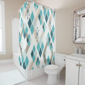 Moderne Diamanten aus dem Mittelalter (Aquamarin) Duschvorhang (Beispiel)