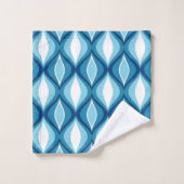 Moderne Diamanten aus dem Mittelalter, Denim-Blues Badhandtuch Set (Waschlappen)