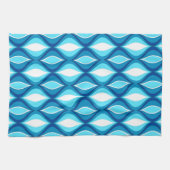 Moderne Diamanten aus dem Mittelalter, Denim-Blues Geschirrtuch (Horizontal)