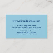 Moderne Diamanten aus dem Mittelalter, Denim-Blues Visitenkarte (Rückseite)