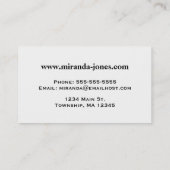 Moderne Diamanten aus dem Mittelalter, schwarz, we Visitenkarte (Rückseite)