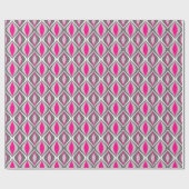 Moderne Diamanten, Fuchsia und Grau aus dem Mittel Geschenkpapier (Flach)