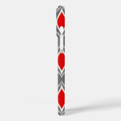 Moderne Diamanten, grau / grau & rot, Mitte des 20 Case-Mate iPhone Hülle (Rückseite / Links)