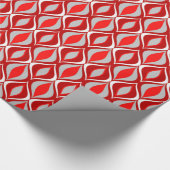 Moderne Diamanten, rot & grau / grau Geschenkpapier (Ecke)