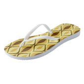 Moderne Diamanten, Senf Gold Badesandalen (Schrägansicht)