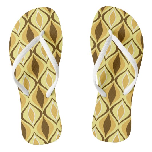 Moderne Diamanten, Senf Gold Badesandalen (Fußbett)