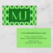 Moderne Diamanten, Smaragdgrün und Zitronengrün au Visitenkarte (Vorne/Hinten)