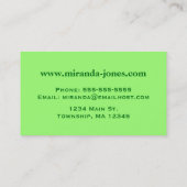 Moderne Diamanten, Smaragdgrün und Zitronengrün au Visitenkarte (Rückseite)