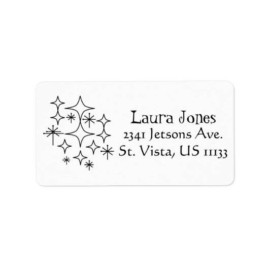 Moderne Diamanten Sternexplosionen des Mittelalter Adressaufkleber (Vorne)