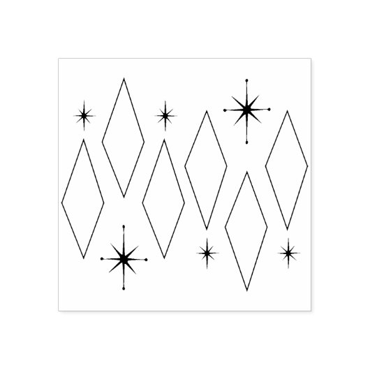 Moderne Diamanten-Sternexplosionen-Muster des Mitt Gummistempel (Prägung)