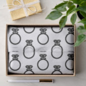 Moderne Diamantring-Silhouetten Seidenpapier (Geschenk)