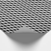 Moderne Diamond Grid, Silber, Dunkelgrau und Schwa Geschenkpapier (Ecke)