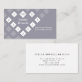 Moderne Diamond Heart Loyalty Rewards Gray Lilac Visitenkarte (Vorne/Hinten)