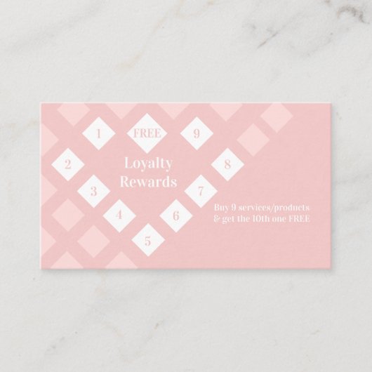 Moderne Diamond Herzloyalty Prämien Rosa Rosa Visitenkarte (Vorderseite)