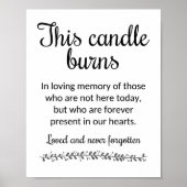 Moderne diese Candle Burns Gedenkhochzeit Poster (Vorne)