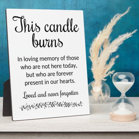 Moderne dieses Candle-Burns-Memorial-Zeichen Fotoplatte (Seite)