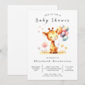 Moderne Digital Giraffe Baby Dusche Einladung (Vorne/Hinten)