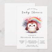 Moderne Digital Owl Baby Dusche Einladung (Vorne/Hinten)