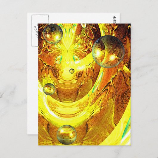 Moderne digitale Abstrakte Welten Postkarte (Vorne/Hinten)