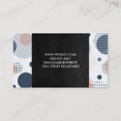 Moderne digitale Geometrie | Schwarzleder Visitenkarte (Rückseite)