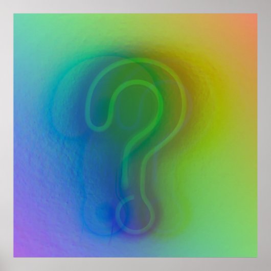 Moderne digitale Kunst | Rainbow Shadow Question W Poster (Vorne)