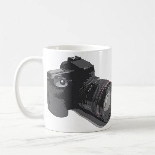 Moderne digitale SLR-Kamera Kaffeetasse (Links)