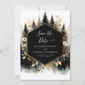 Moderne, digitale, verzauberte Waldhochzeit Save The Date (Vorderseite)