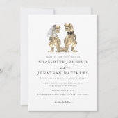 Moderne Dinosaur-Hochzeit Einladung (Vorderseite)