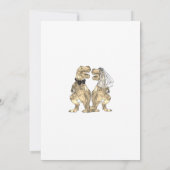 Moderne Dinosaur-Hochzeit Einladung (Rückseite)