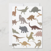 Moderne Dinosaur Jurassic Geburtstagsparty Minimal Einladung (Rückseite)