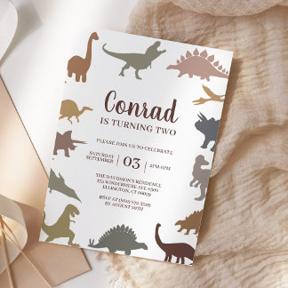 Moderne Dinosaur Jurassic Geburtstagsparty Minimal Einladung
