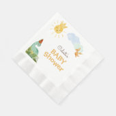 Moderne Dinosaur White Baby Dusche Napkins Serviette (Ecke)