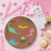 Moderne Dinosaurier Borden mit Muster - Pappteller (Party)