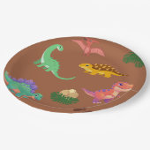 Moderne Dinosaurier Borden mit Muster - Pappteller (Schrägansicht)